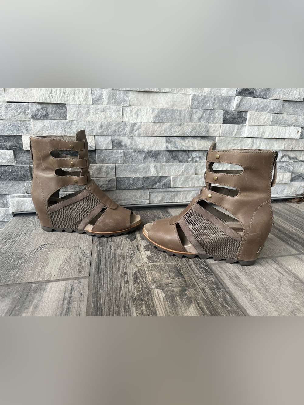 SOREL Joanie Gladiator Wedge Sandals Size Us 10 - Picture 4 of 14